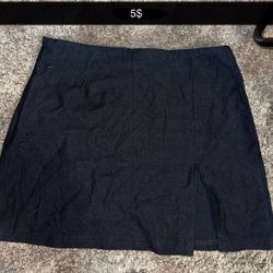 small black skirt with slit