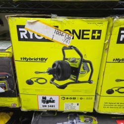 Ryobi 18-Volt ONE+ Hybrid Drain Auger Kit P4003K with batteries and charger