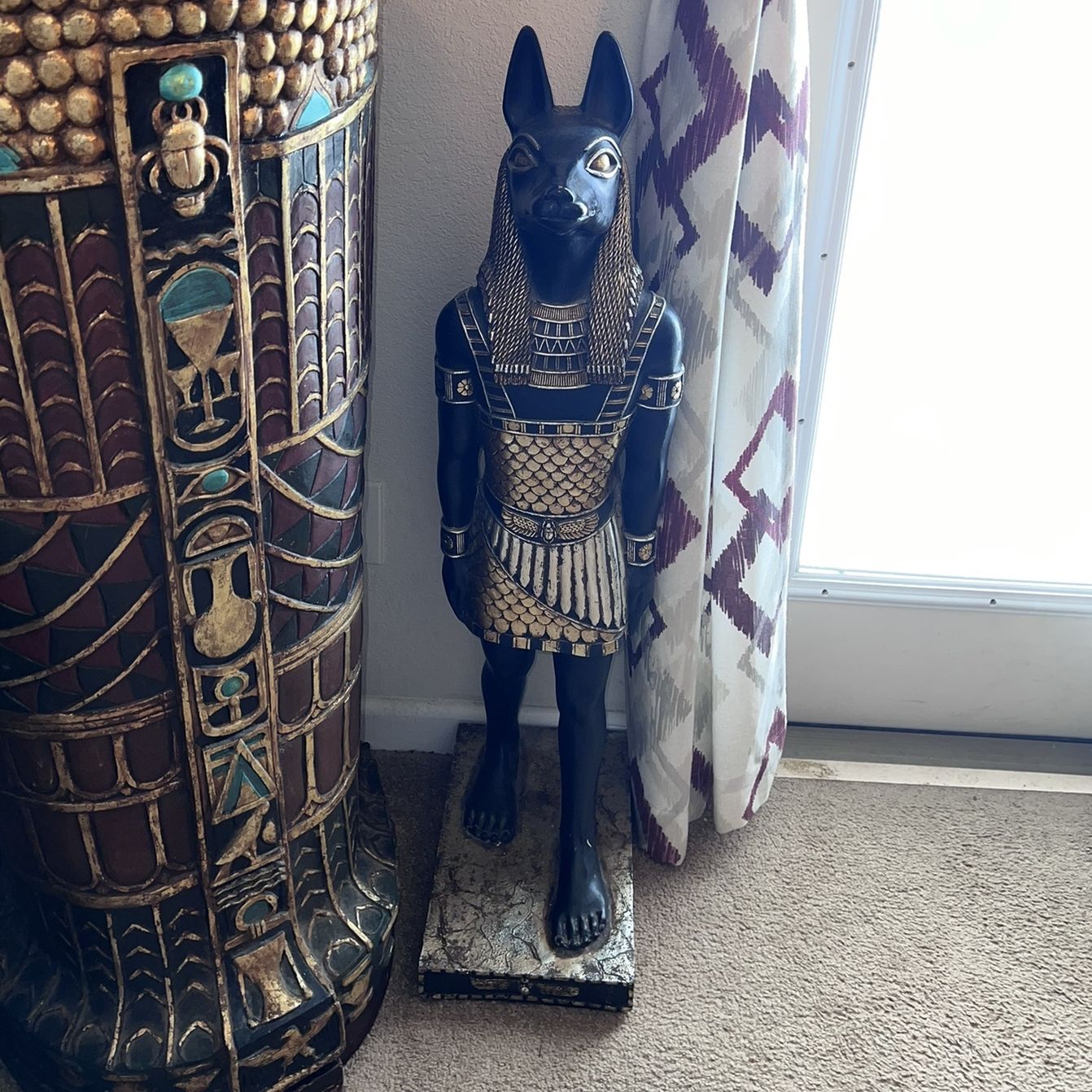 $50-Egyptian Design Toscano The Egyptian Jackal - God Anubis Statue