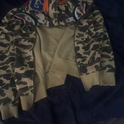Bape hoodie yellow and green camo