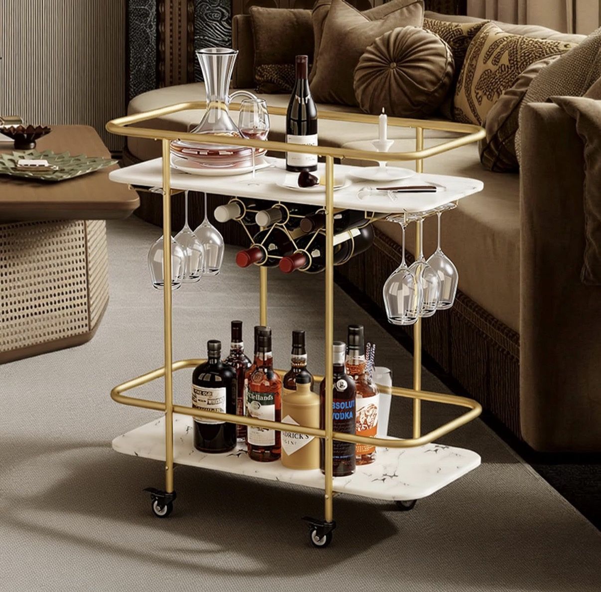 Gold & Marble Bar Cart