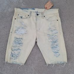 Vtg Denim & Supply Ralph Lauren Distressed Denim Shorts 