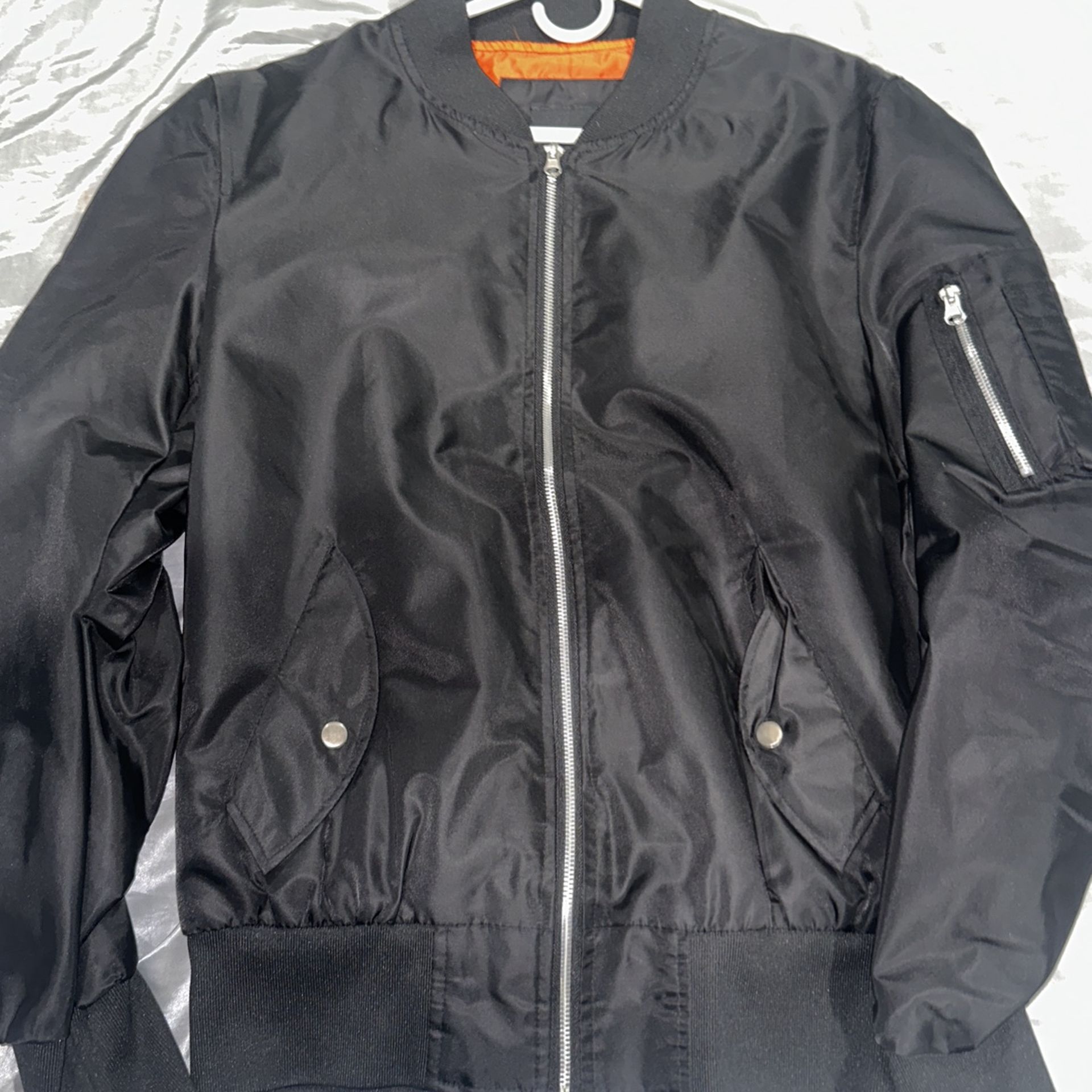 Decibel Bomber Jacket Black And orange Large