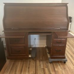 Roll Top Desk and Chair
