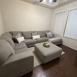 Ashley Furniture Sectional Sofa Set + Ottoman + Accessories