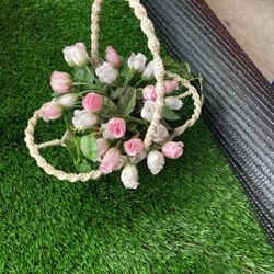 Canasta pequeña, tejido de macramé