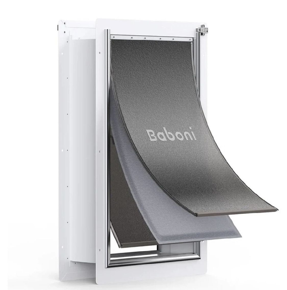 NEW Extra Extra Large 3-Flap Pet Dog Door for Wall, Steel Frame for Pets up to 220 Pounds Extra Large New, Open Box Frame is 17 11/16" W x 28 13/32" H