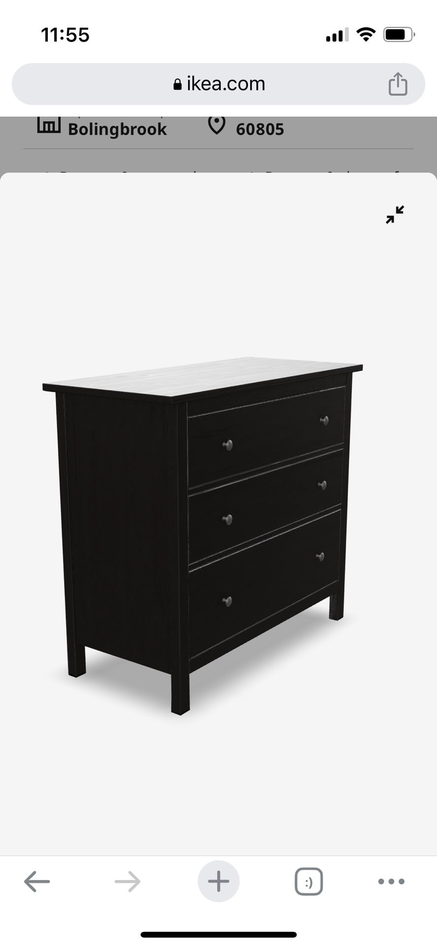 ikea hemnes 3 drawer dresser black brown IKEA Hemnes 3-Drawer Dresser Black-Brown