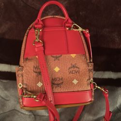 Mcm Backpack Red Mini