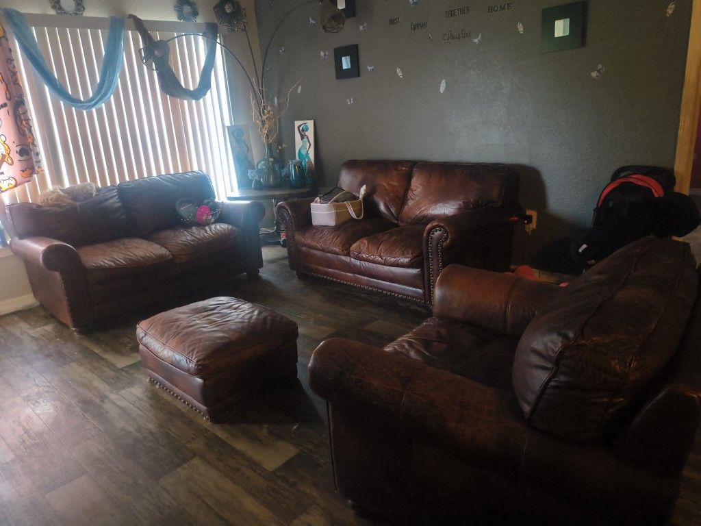 Brown Leather Couches