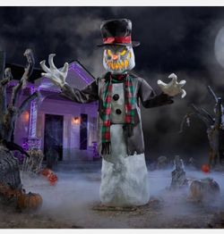 New (Retail $399.99 )Wicked Wood Animat d led Snarling Snowman 6.5 ft
