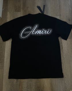 Amiri Black Crystal Script Logo T-Shirt size m