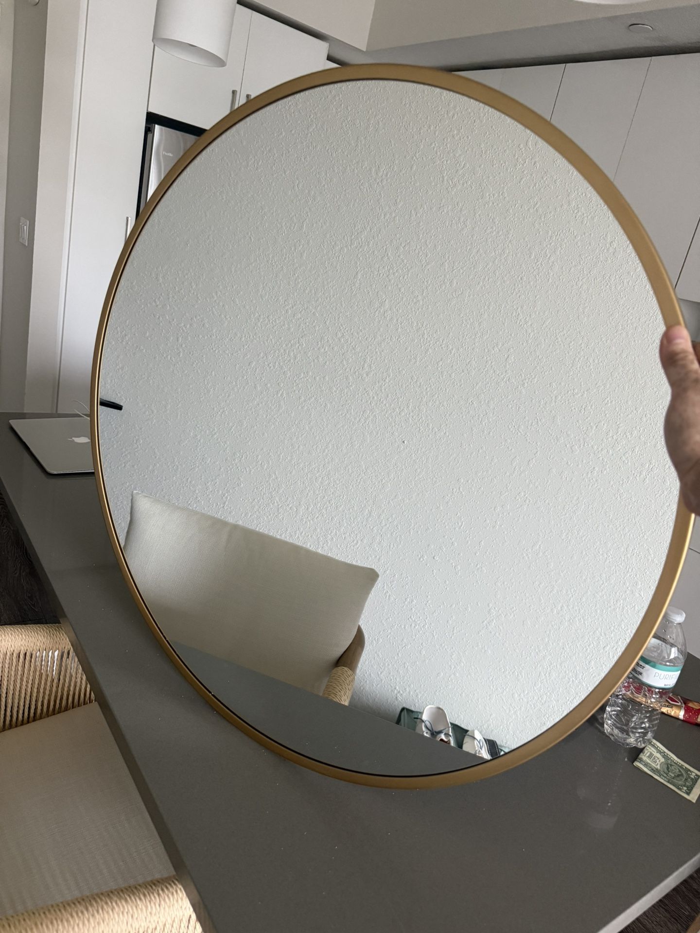 Round Gold Mirror, Hanging Mirror, Wall mount Mirror 