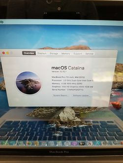2012 Apple MacBook Pro 13.3" i5 2.50GHz 8GB RAM 240GB SSD SuperDrive Webcam WiFi Catalina