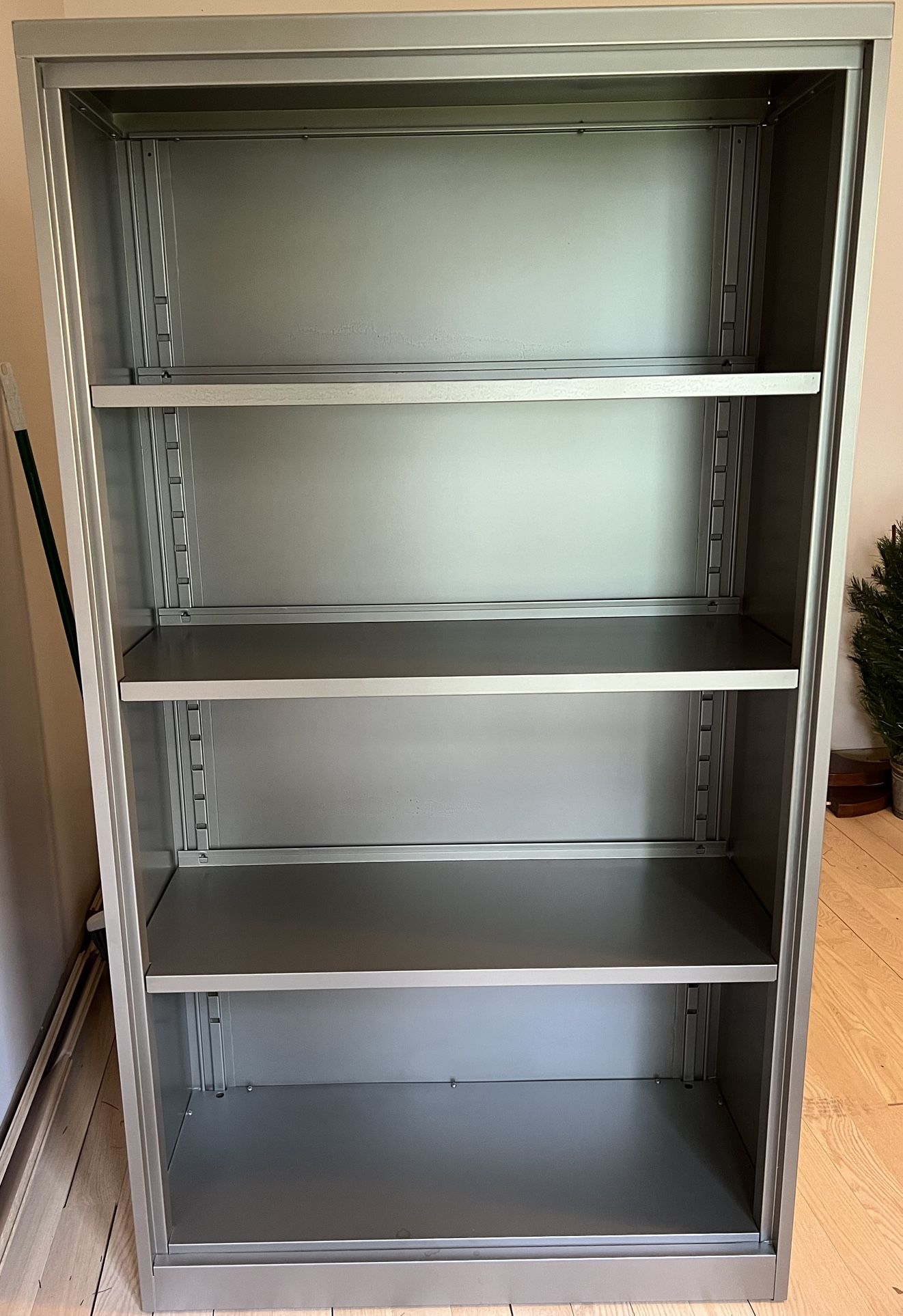 Steelcase Metal Bookcase grey 65” H x 36” W x 15” D bookshelf bookshelves Steel case Book Shelf Shelves