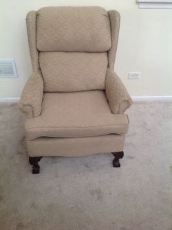 Light Taupe Upholstered Wingback Chair by Golden Chair Furniture.