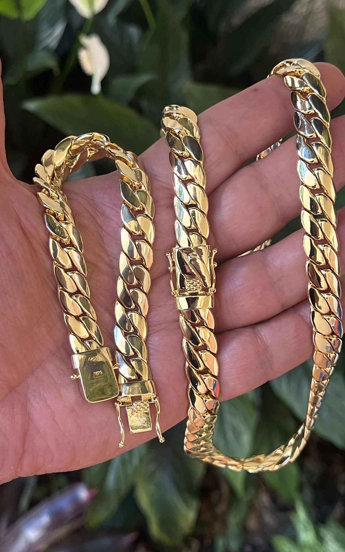 -Just arrived-14k premium gold Plated polished And Heavy Miami Cuban set🔥🔥