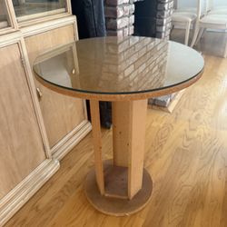 Round Glass Top Side Table / End Table
