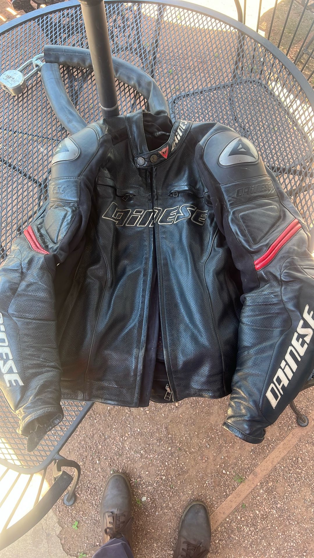 2 Leather Motorcycle Jackets: Dainese Motorcycle 100% Leather Jacket + Openroad Men Leather Jacket for one