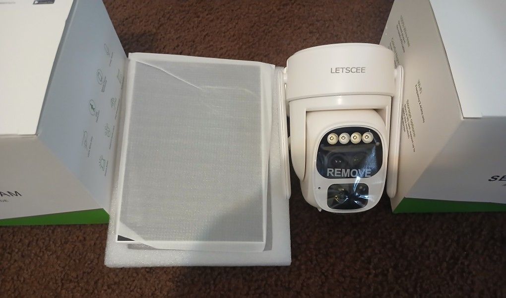 Letscee 2k Fully Rotational Solar Powered Security Camera