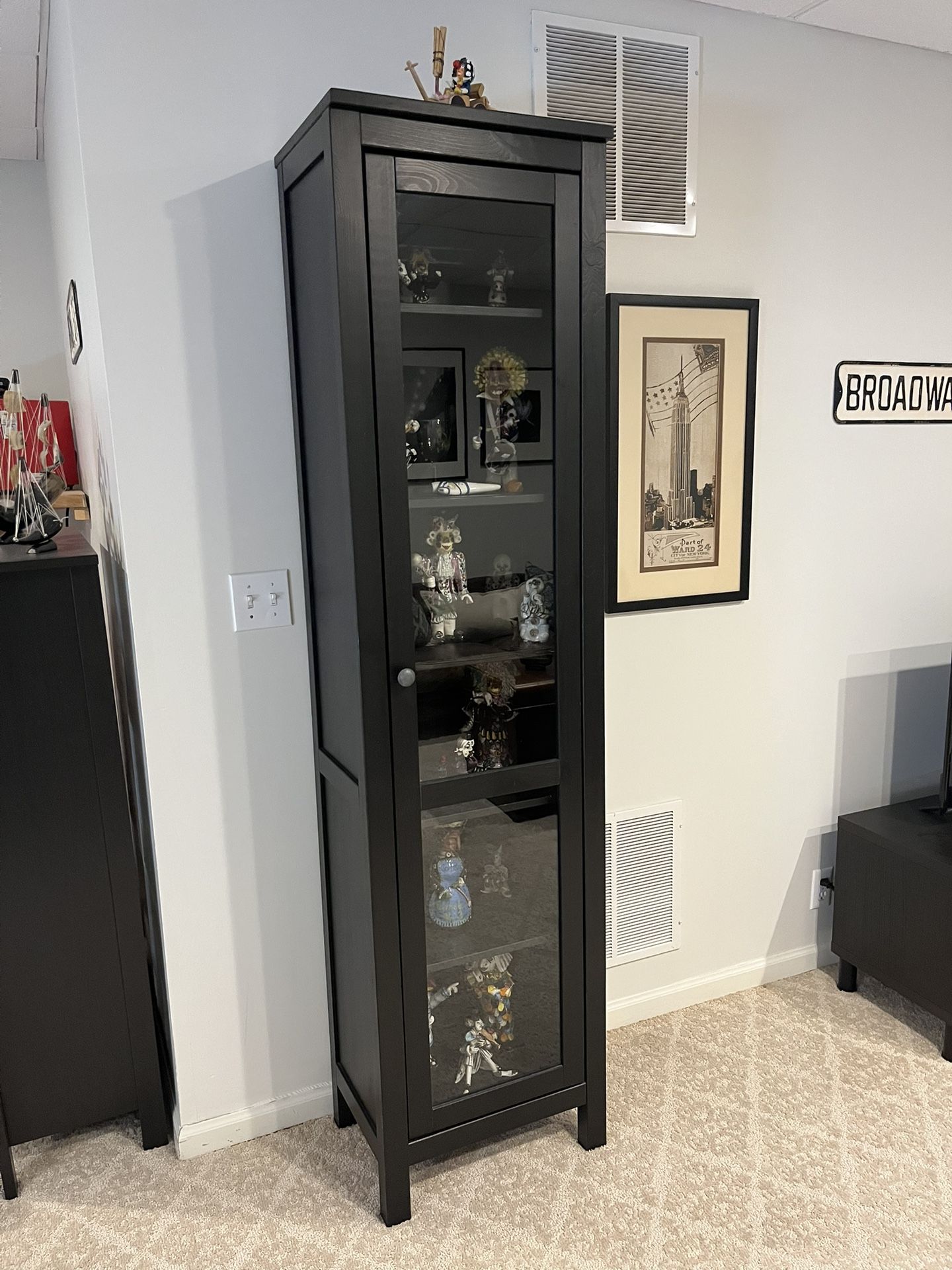 Black Standing Unit With Glassdoor