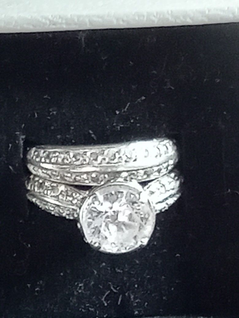 Diamond Ring And Diamond Wedding Band Duo