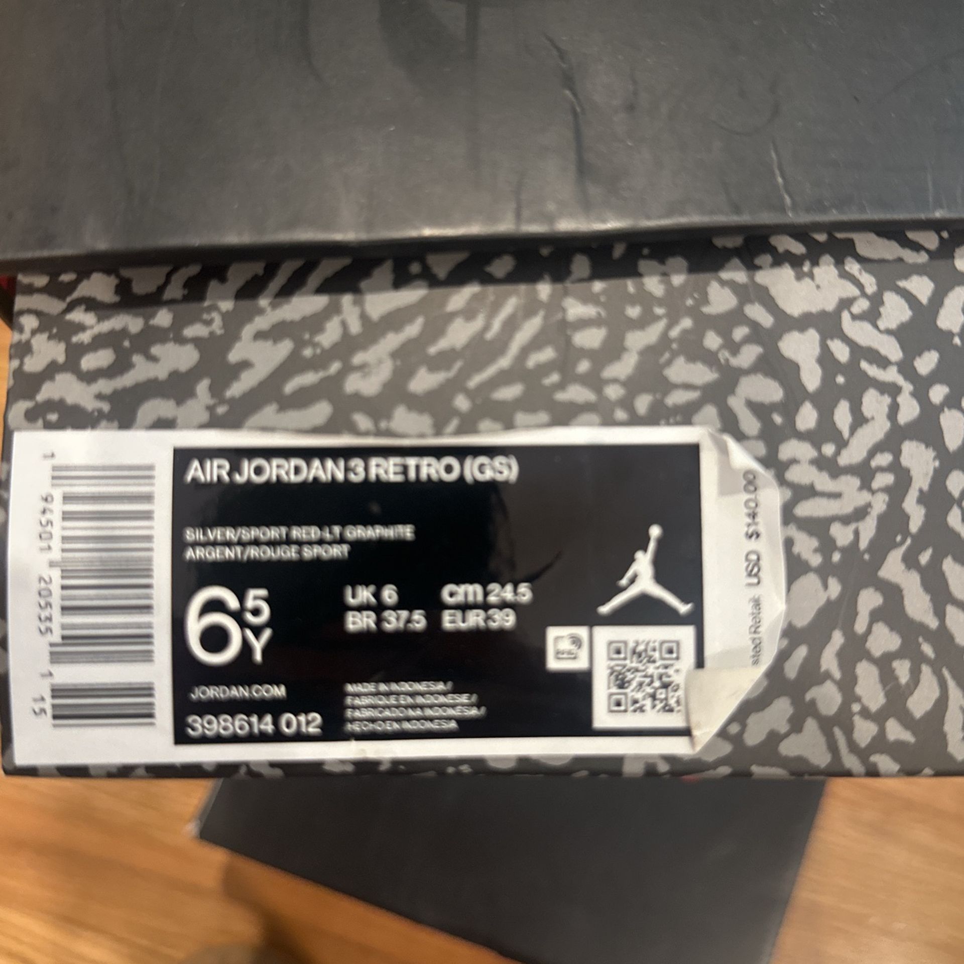 Air Jordan 3 retro Gs Silver Sport 