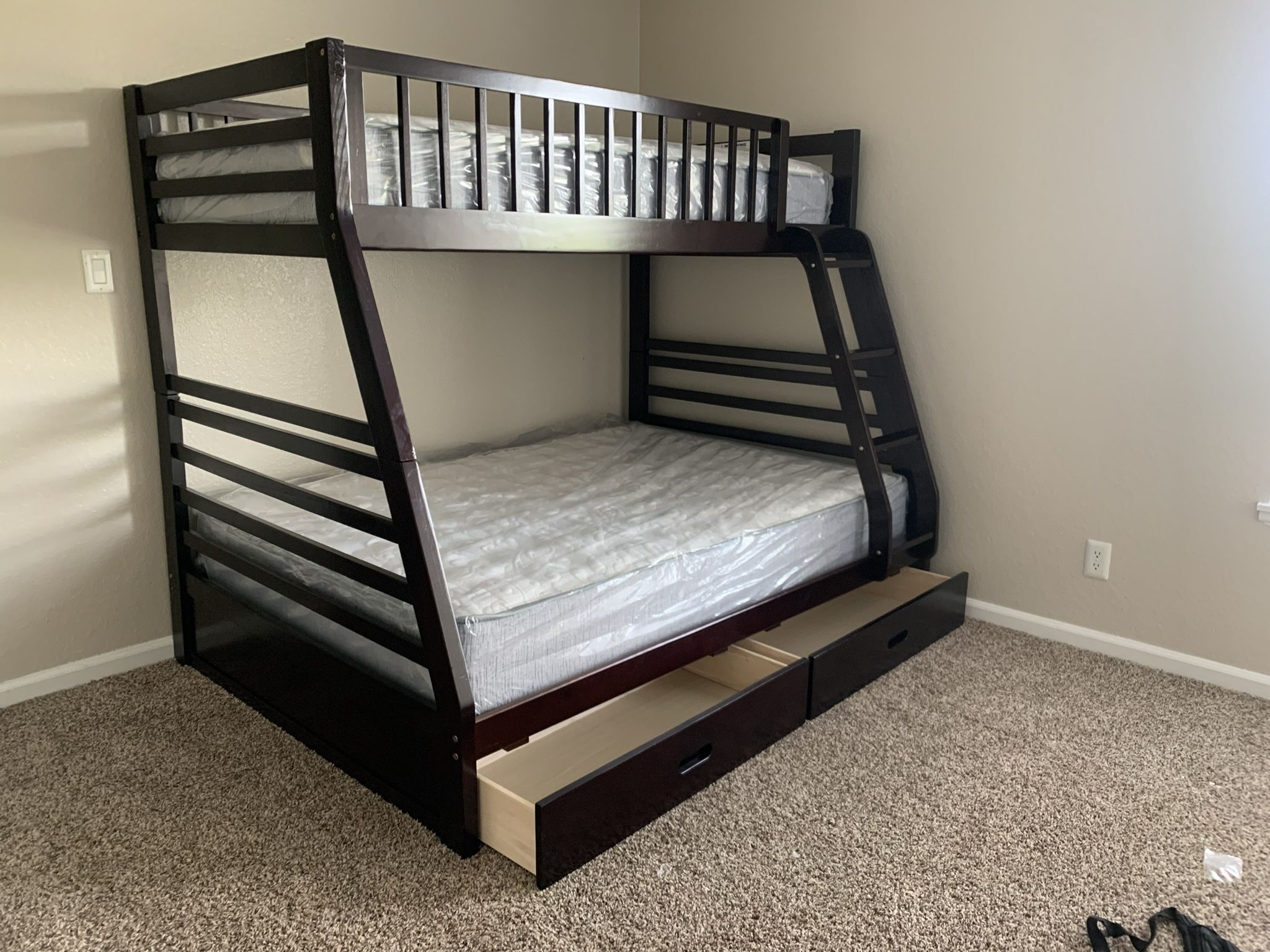 $699 Brand New Full/twin Bunk Bed With Mattress (Read Description Below)