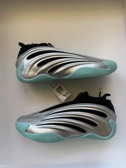 Adidas Harden 9 Metallic Silver Black Aqua Basketball Men’s Size 12 JS1028