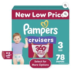 Pampers Cruisers 360 Baby Diapers Size 3, 78 Count