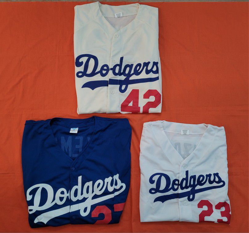 Dodgers Jersey Bundle Of 3 For $20.00 Jackie Robinson - Adrian