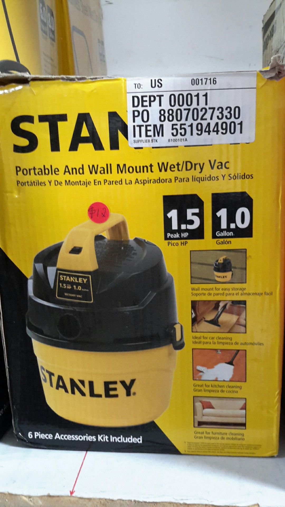 Stanley shop vac 1 gallon