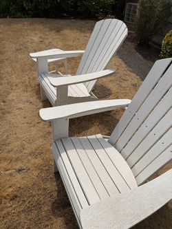 White Adirondack Chairs Set of 2 with side table