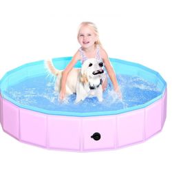 Foldable Dog Pool, 47" x 12" Kiddie Poo H(57)