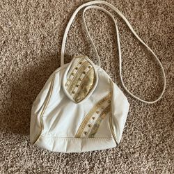 White Crossbody Purse Genuine Leather