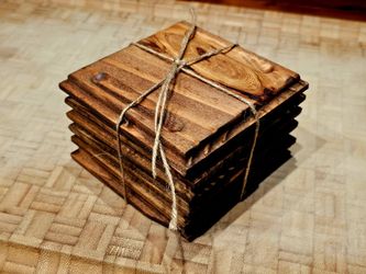 Rustic Handmade Coasters (6) - Great Christmas Gift!