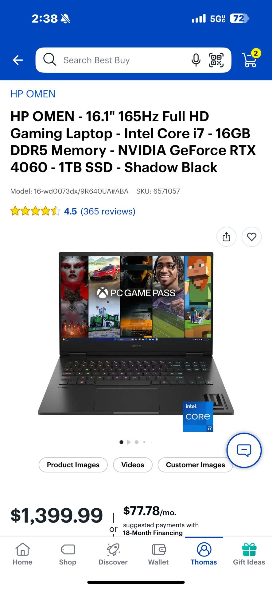 HP Omen Gaming laptop