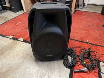 American Audio KPOW 15A Powered PA Speaker + Shure SM58 Mic & XLR Complete plug-and-play PA / vocal setup. Everything has been fully tested, works pro