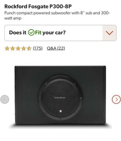 ONLY TODAY $140!!! Rockford Fosgate P300-8P 8" Subwoofer w/ Amplifier Build-in