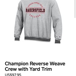 NEW WITH TAGS Bakersfield College Crewneck