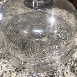 Glass Cake stand with lid 6 in 1