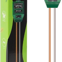Soil Ggardening Tools 3-in-1 Moisture Meter Light & PH Tester for Plant Care, for Garden, Lawn, Farm, Indoor & Outdoor, 11.4in, Green