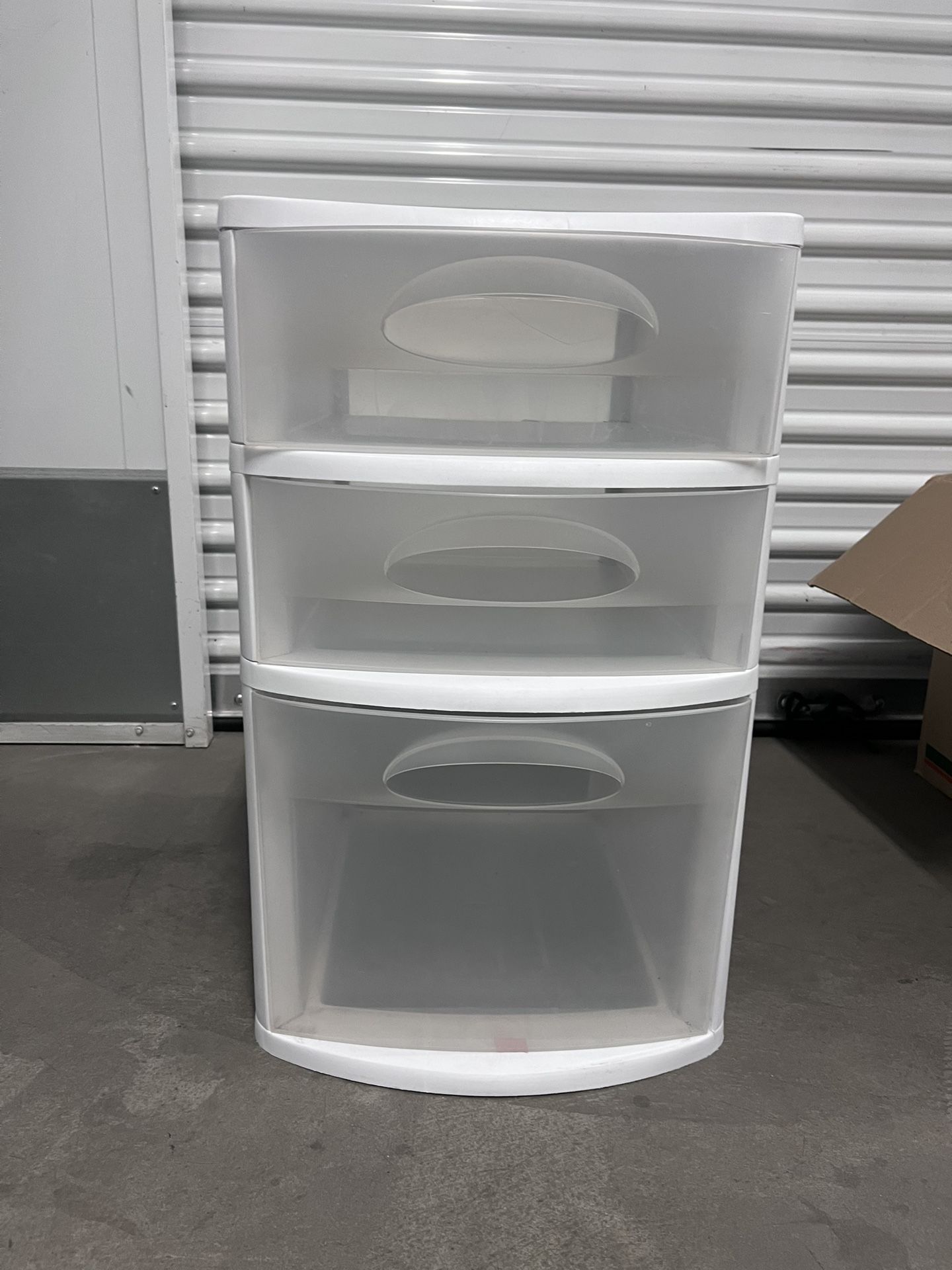 White Sterilite Three Drawer Container