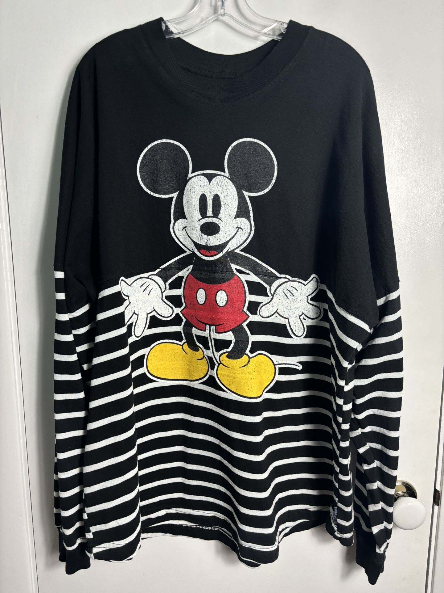Disney Mickey Mouse True Original Spirit Jersey Black White Striped Shirt XXL