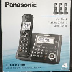 Panasonic KX-TGF344 Digital Cordless Phones (4) w/ Call Block and Digital Answering System