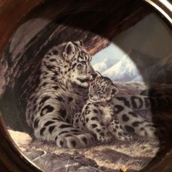 1989 Bradford Exchange Collectible Plate Endangered Species Edition Snow Leopard 