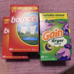 Bounce & Gain Dryer Sheets Outdoor Fresh & Moonlight Breeze ( 4$$ EACH)