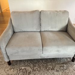 Gray loveseat sofa