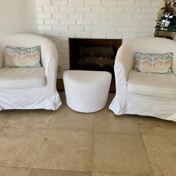 Tullsta Arm Chairs And Ottoman/table  Set