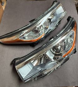 Pair Headlights Assembly 2014-2016 Toyota Highlander Halogen Driver Passenger Side Headlamps